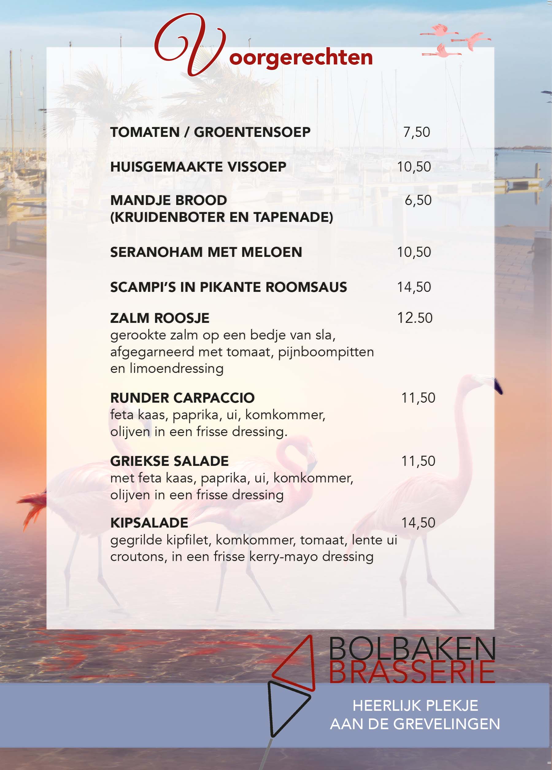 Voorgerechten Brasserie Bolbaken